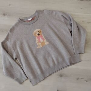 Women's Gray Sweater With Puppy